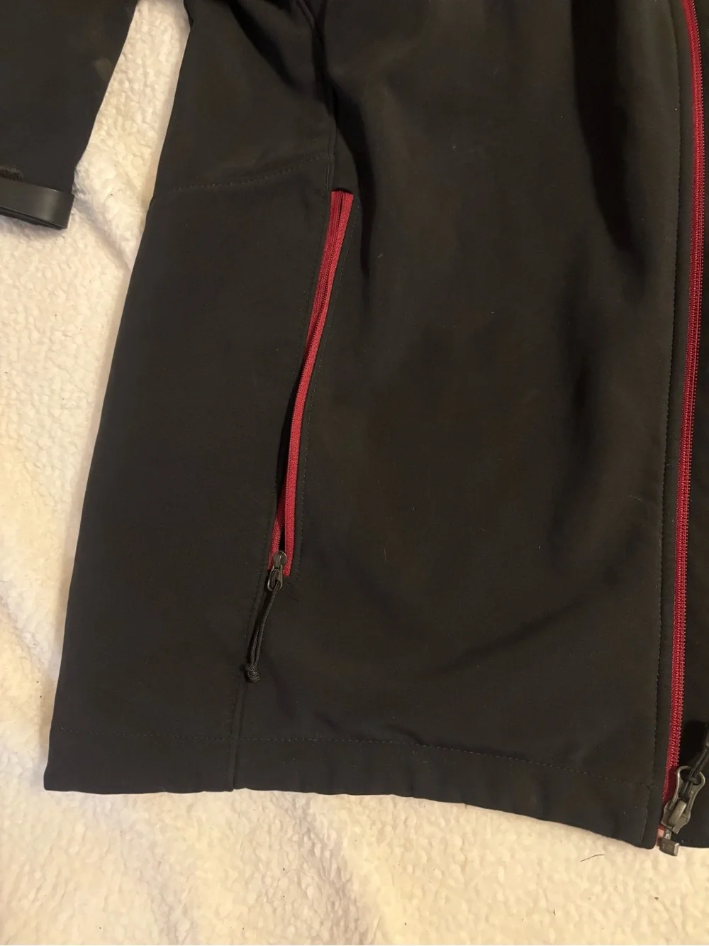 The North Face Men's Black Jacket with Red Accents